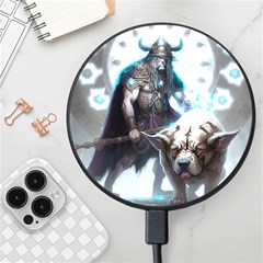 Ai Generated Viking God Fantasy Dog Norse Man Wireless Fast Charger(black)