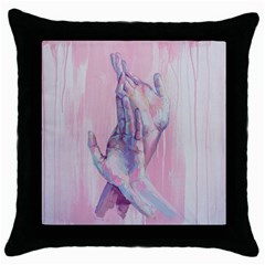 Conceptual Abstract Hand Painting  Throw Pillow Case (black) by MariDein