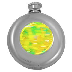 Colorful Multicolored Maximalist Abstract Design Round Hip Flask (5 Oz) by dflcprintsclothing