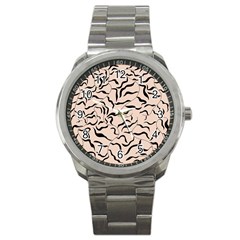 Leaves Plants Poster Drawing Sport Metal Watch