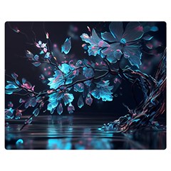 Ai Generated Cherry Blossom Premium Plush Fleece Blanket (medium) by Ravend