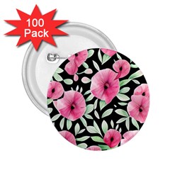 Watercolor Flowers Botanical Foliage 2 25  Buttons (100 Pack)  by GardenOfOphir