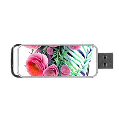 Adorned Watercolor Flowers Portable Usb Flash (one Side) by GardenOfOphir