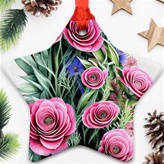 Attention-getting Watercolor Flowers Star Ornament (two Sides)