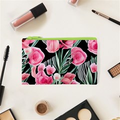 Expressive Watercolor Flowers Botanical Foliage Cosmetic Bag (xs) by GardenOfOphir