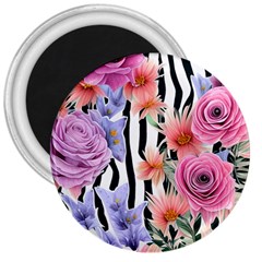 Delightful Watercolor Flowers And Foliage 3  Magnets by GardenOfOphir