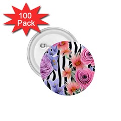 Delightful Watercolor Flowers And Foliage 1 75  Buttons (100 Pack)  by GardenOfOphir