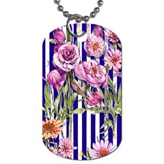 Classy And Chic Watercolor Flowers Dog Tag (two Sides) by GardenOfOphir