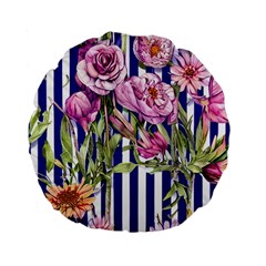 Classy And Chic Watercolor Flowers Standard 15  Premium Flano Round Cushions