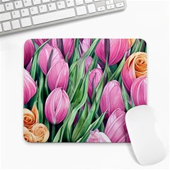 Cheerful Watercolor Flowers Large Mousepad by GardenOfOphir