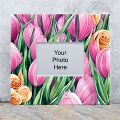 Cheerful Watercolor Flowers White Wall Photo Frame 5  X 7  by GardenOfOphir