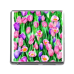 Combined Watercolor Flowers Memory Card Reader (square 5 Slot) by GardenOfOphir