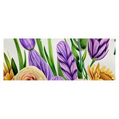 Classy Watercolor Flowers Banner And Sign 8  X 3 