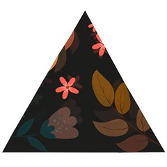 Flowers Leaves Background Floral Plants Foliage Wooden Puzzle Triangle