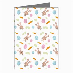 Easter Bunny Pattern Hare Easter Bunny Easter Egg Greeting Cards (pkg Of 8) by Ravend