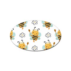 Art Bee Pattern Design Wallpaper Background Sticker Oval (10 Pack)