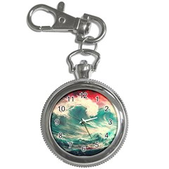 Storm Tsunami Waves Ocean Sea Nautical Nature Painting Key Chain Watches by Ravend