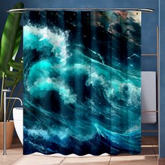 Thunderstorm Tsunami Tidal Wave Ocean Waves Sea Shower Curtain 60  X 72  (medium)  by Ravend