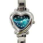 Tsunami Waves Ocean Sea Nautical Nature Water Heart Italian Charm Watch Front