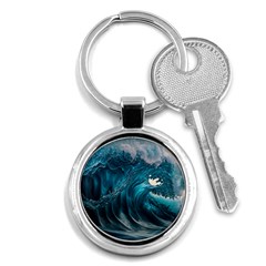 Tsunami Waves Ocean Sea Water Rough Seas 3 Key Chain (round) by Ravend