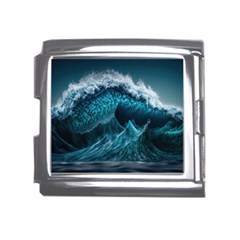 Tsunami Waves Ocean Sea Water Rough Seas 6 Mega Link Italian Charm (18mm)