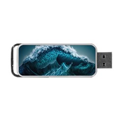 Tsunami Waves Ocean Sea Water Rough Seas 6 Portable Usb Flash (two Sides) by Ravend