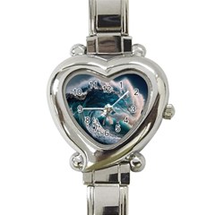 Tsunami Waves Ocean Sea Water Rough Seas 5 Heart Italian Charm Watch by Ravend