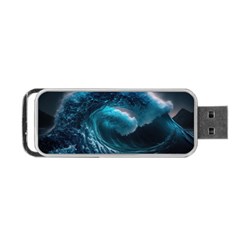 Tsunami Waves Ocean Sea Water Rough Seas 4 Portable Usb Flash (one Side) by Ravend