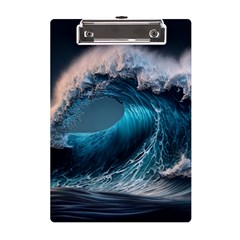 Tsunami Waves Ocean Sea Water Rough Seas A5 Acrylic Clipboard by Ravend