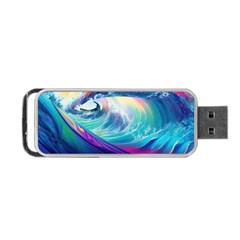 Waves Ocean Sea Tsunami Nautical Nature Water Portable Usb Flash (one Side)