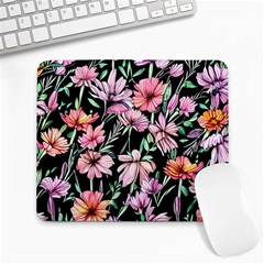 Clustered Watercolor Flowers Large Mousepad by GardenOfOphir