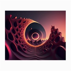 Ai Generated Swirl Space Design Fractal Light 3d Art Small Glasses Cloth (2 Sides) by Ravend