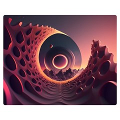 Ai Generated Swirl Space Design Fractal Light 3d Art Premium Plush Fleece Blanket (medium) by Ravend