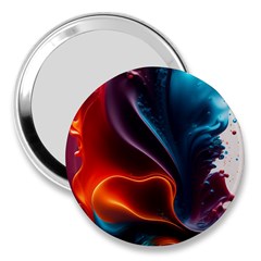 Ai Generated Swirl Splash Blaze Design Art 3  Handbag Mirrors by Ravend