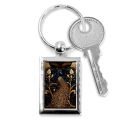 Peacock Plumage Bird Decorative Pattern Graceful Key Chain (rectangle)