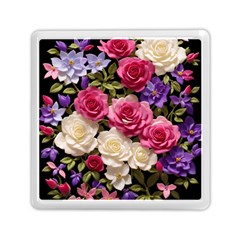 Ai Generated Roses Flowers Petals Bouquet Wedding Memory Card Reader (square) by Ravend