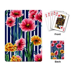 Charming And Cheerful Watercolor Flowers Playing Cards Single Design (rectangle)