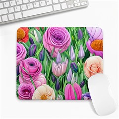 Classic Watercolor Flowers Large Mousepad by GardenOfOphir