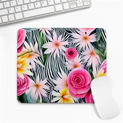 Classy And Chic Watercolor Flowers Large Mousepad by GardenOfOphir