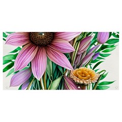 Watercolor Flowers Botanical Foliage Banner And Sign 8  X 4 