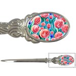 Brilliantly Hued Watercolor Flowers In A Botanical Letter Opener Front