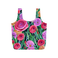 Boho Retropical Flowers Full Print Recycle Bag (s) by GardenOfOphir