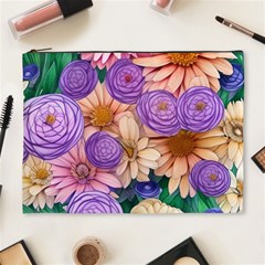 Exotic Tropical Botanical Flowers Pattern Cosmetic Bag (xl)