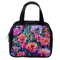 Retro Floral Classic Handbag (one Side) by GardenOfOphir