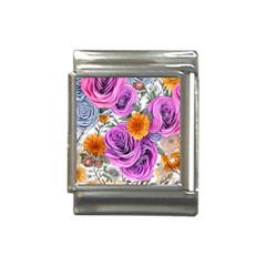 Country-chic Watercolor Flowers Italian Charm (13mm) by GardenOfOphir