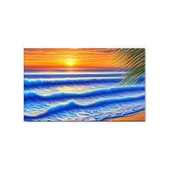 Summer Sunset Surf Sticker (rectangular) by GardenOfOphir