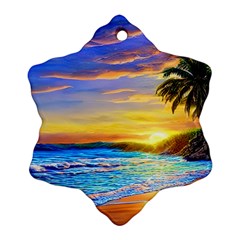 Sunrise At The Beach Ornament (snowflake) by GardenOfOphir