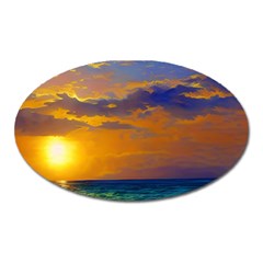 Nature Sunset Oval Magnet by GardenOfOphir