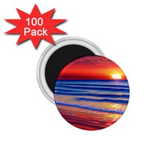 Golden Sunset Over Beach 1 75  Magnets (100 Pack)  by GardenOfOphir