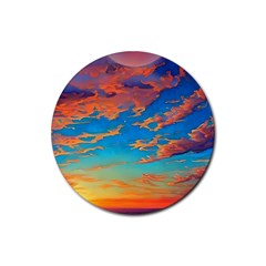 Waves Crashing On The Shore Rubber Coaster (round) by GardenOfOphir